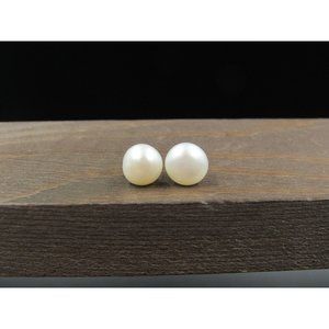 Sterling Silver Cute Simple Pearl Stud Earrings Vintage Wedding